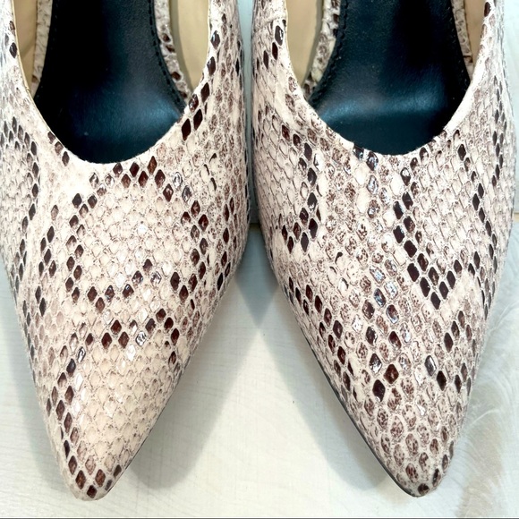 Bar III Snake Look Cream Black Sling-Back Heels Tanyaf Size 8 - Picture 5 of 8